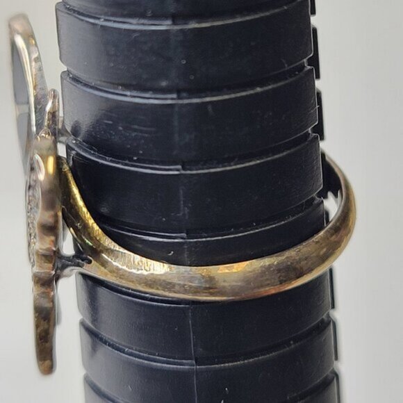 Silver and Onyx Butterfly Ring 925 Sterling Silver, Butterfly Filigree Ring 8.5 - Picture 6 of 11